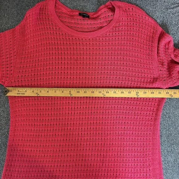 Talbots Open Weave Pink Tunic Sweater XL Cotton‎ Cruise Vacation Layer - Picture 9 of 9
